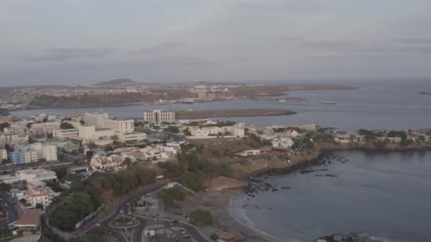 Ungraved Air View Praia City Santiago Capital Cape Verde Islands — стокове відео