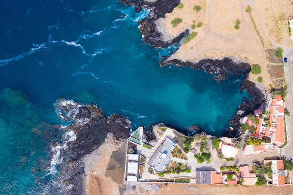 Letecký Pohled Pobřeží Tarrafal Ponta Atum Ostrově Santiago Kapverdách Cabo — Stock fotografie