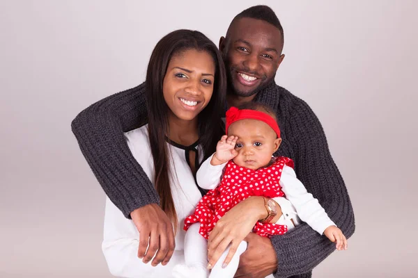 Portrait Young African American Couple Her Baby Girl — Stock Photo, Image