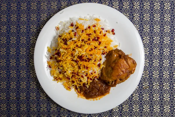 Zereshk Kurczak Perski Irański Żywności Kuchni — Zdjęcie stockowe