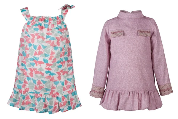 Dětské Hezké Šaty Pro Léto Izolované Bílém Pozadí — Stock fotografie