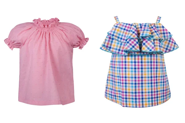 Dětské Hezké Šaty Pro Léto Izolované Bílém Pozadí — Stock fotografie