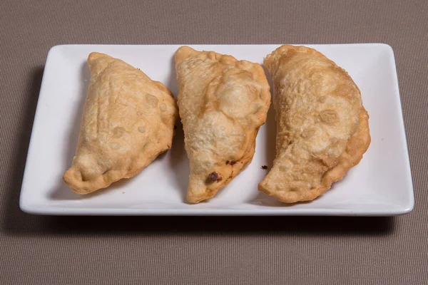 Dessa Hemmagjorda Nötkött Empanadas Görs Med Läcker Kött Picadillo Fyllning — Stockfoto