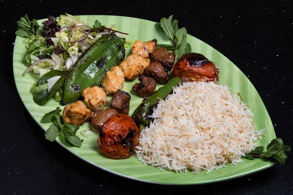 Lebanese Grilled Mix Meat Vegetable Rice — Stock Photo, Image