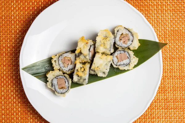 New York Crunch Sushi Roll Enfoque Selectivo — Foto de Stock