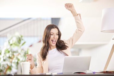 çalışma başarılı genç iş kadını 