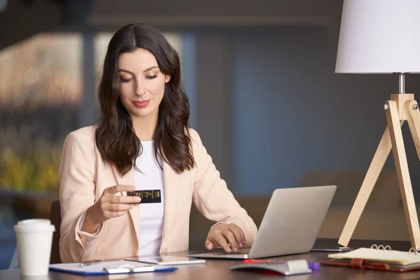 Vrouw en on line bankieren — Stockfoto