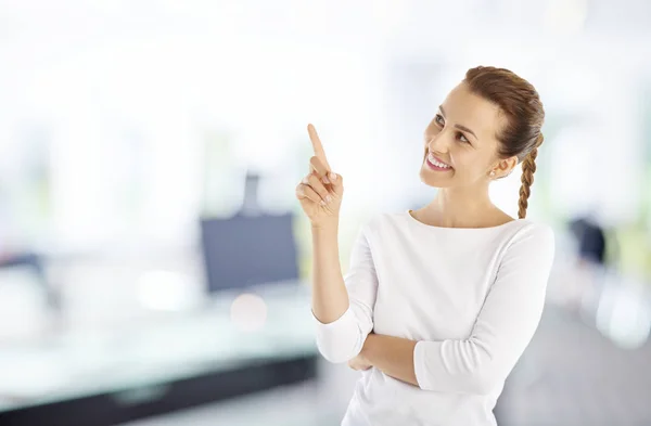 Woman pointing with her finger