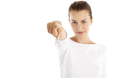 Gülümseyen genç bir kadının portresi