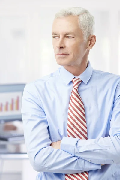 Executive Financial Director Businessman Standing Arms Crossed Office — Stock Photo, Image