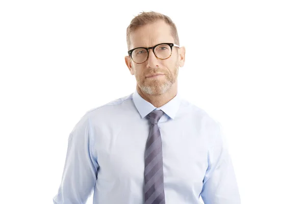 Retrato Estudio Hombre Negocios Mediana Edad Que Usa Camisa Corbata —  Fotos de Stock