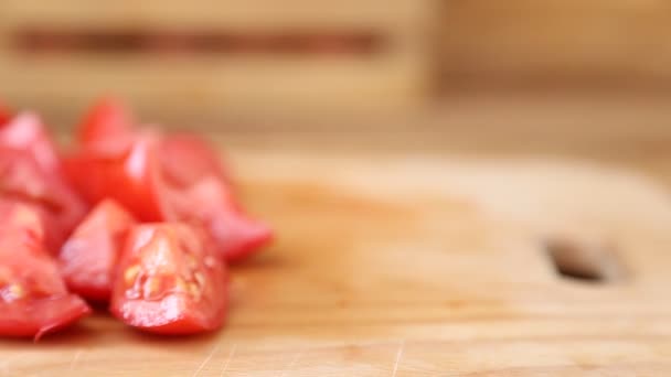 成熟的西红柿的片 — 图库视频影像