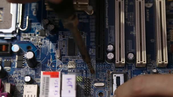 Master reparação placa de computador — Vídeo de Stock