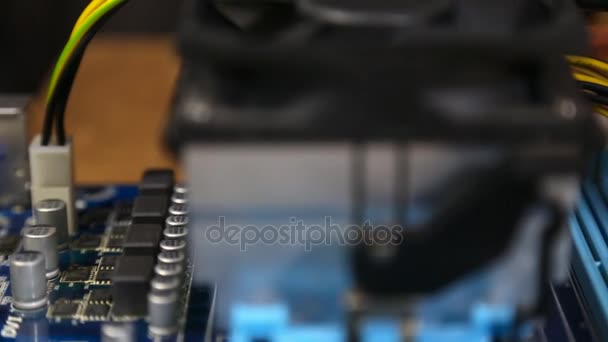 Placa de computador com semicondutores — Vídeo de Stock