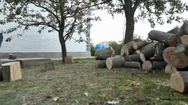 bir balta ile koşan adam