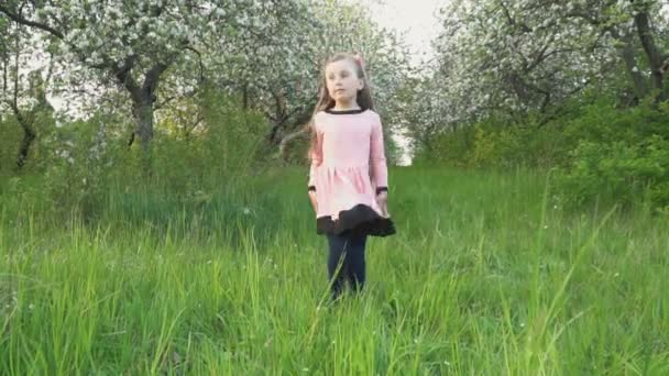 The little girl is running — Stock Video