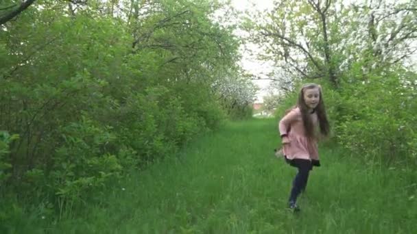 La niña está corriendo. — Vídeo de stock