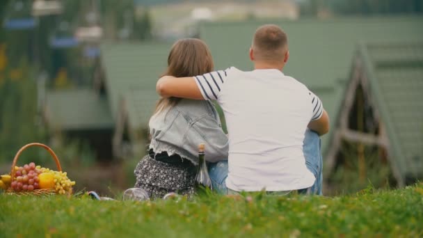 Pareja en un picnic — Vídeos de Stock