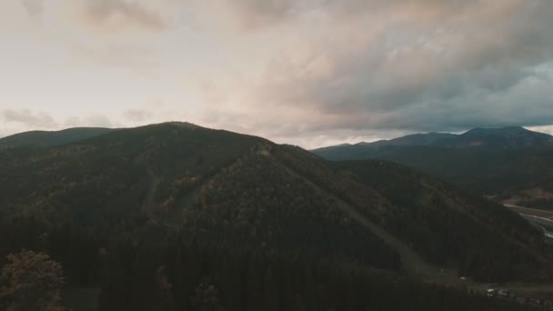 Горы, покрытые лесом — стоковое видео