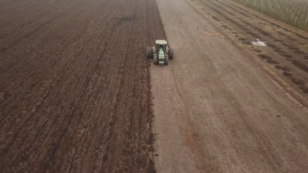 Tractor plows a field — Stock Video