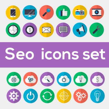 Renkli seo Icons set