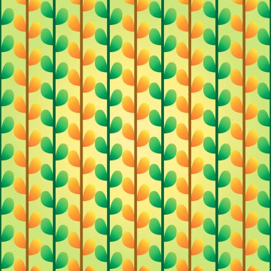 Yeşil ve turuncu yapraklar desen