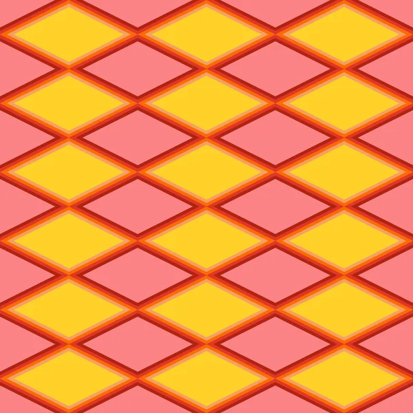 Patrón abstracto rojo y amarillo con rombo — Vector de stock