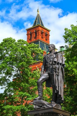 İmparator Alexander anıt Ben Alexander bahçesinde. Moskova