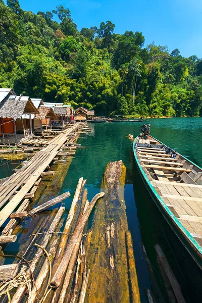 Lake, house, jungle, boat