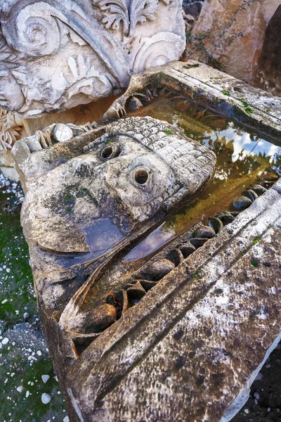 Máscara antigua, relieve en piedra . — Foto de Stock