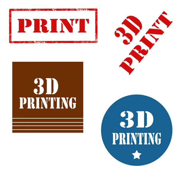 3D-printen-stamps — Stockvector