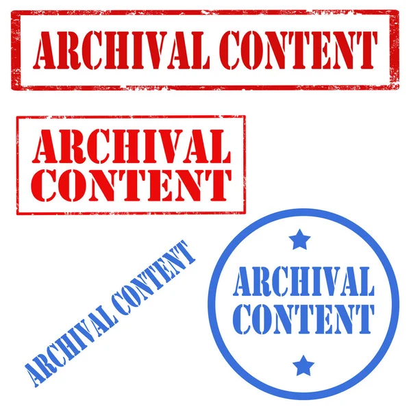 Timbres de contenu archivistique — Image vectorielle