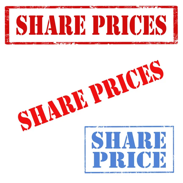 Aandeel prijzen-stamps — Stockvector