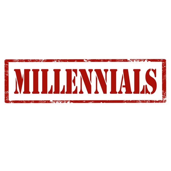 Millennials-timbro rosso — Vettoriale Stock