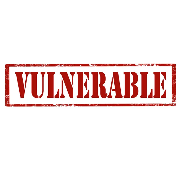 Vulnerable-red stamp — Stock Vector