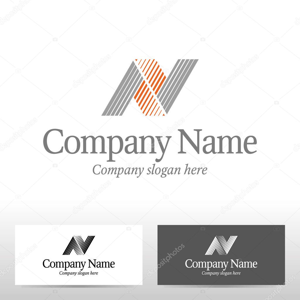 Abstract logo design. Letter N. Vector illustration