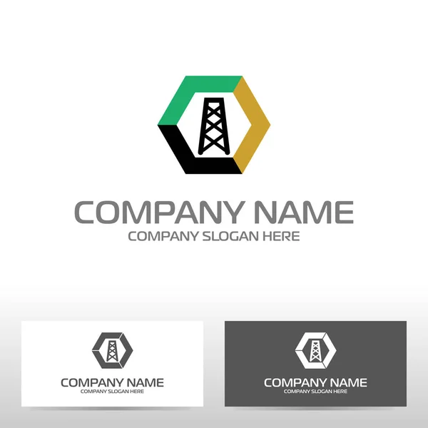 Projeto do logotipo da indústria do petróleo. Ilustração vetorial — Vetor de Stock