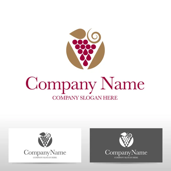 Grape fruit logo ontwerp. Vectorillustratie — Stockvector