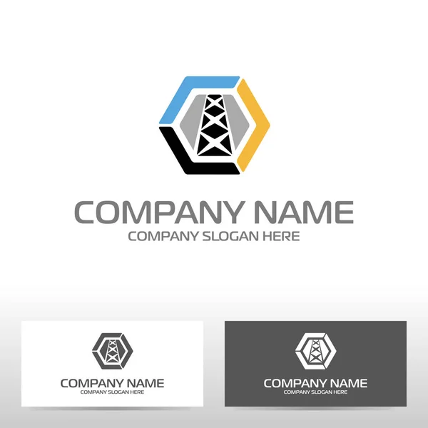 Olie industrie logo ontwerp. Vectorillustratie — Stockvector