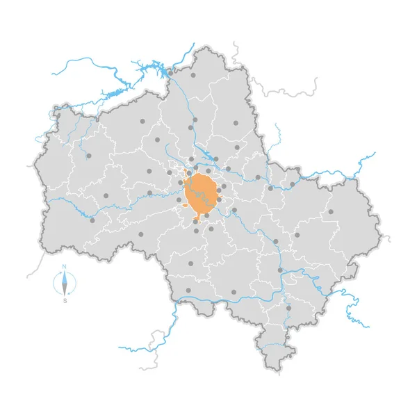 Moskova Bölgesi Haritası — Stok Vektör