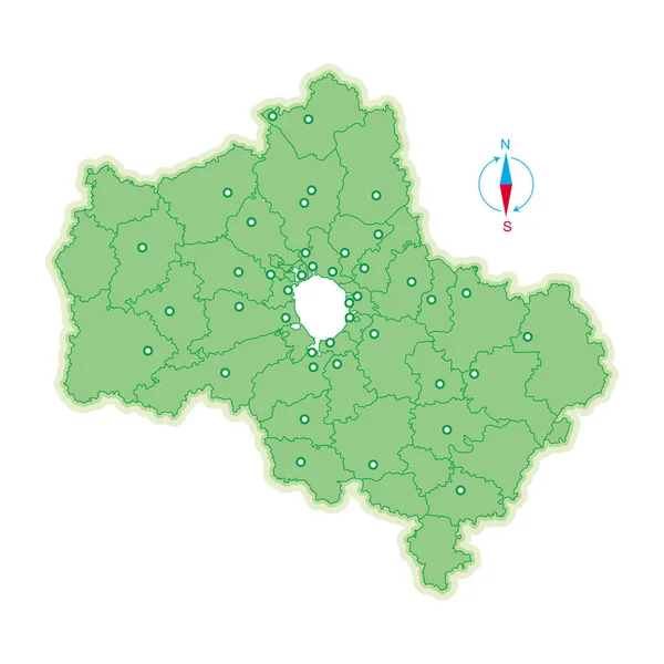 Carte de la région de Moscou — Image vectorielle