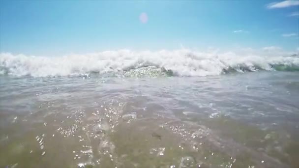 Havet, vågorna, en strand — Stockvideo