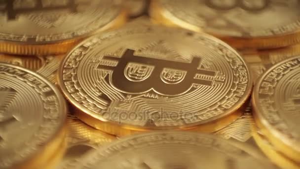 Bitcoin - Bit moedas Btc. Macro — Vídeo de Stock