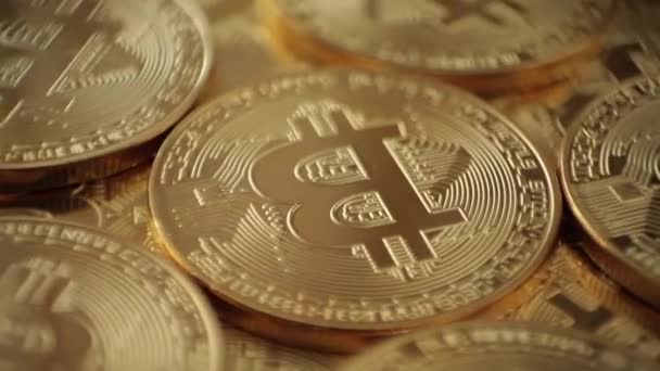 Moneda digital Bitcoin — Vídeo de stock
