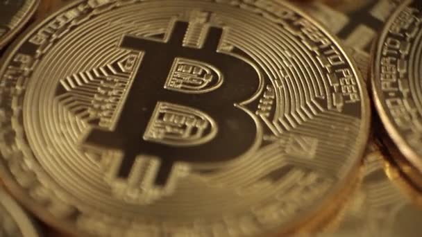 Bitcoin criptomoneda moneda — Vídeos de Stock