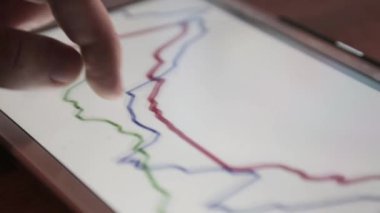 Tablet Pc, dokunmatik yüzey ile çalışma iş adamı