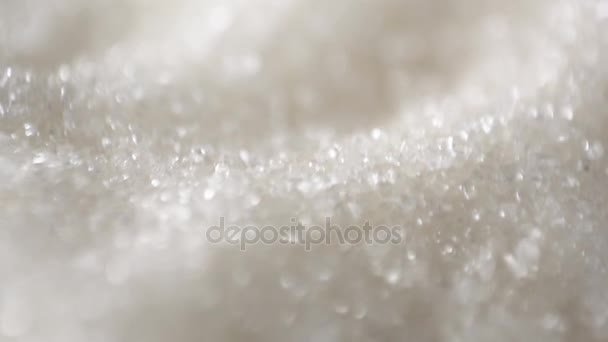 Witte suiker Macro Full Hd — Stockvideo