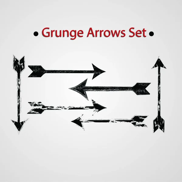 Oklar Grunge tarzı kümesi. Sıkıntılı, kirli doku. Vektör çizim. Kabile öğeleri koleksiyonu.