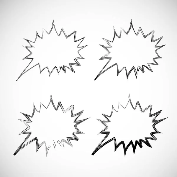 Retro çizgi roman kabarcık konuşma kümesi. Fırça darbesi. Vektör