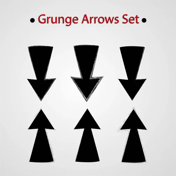 Oklar Vintage tarzı kümesi. Sıkıntılı, kirli doku. Vektör çizim. 